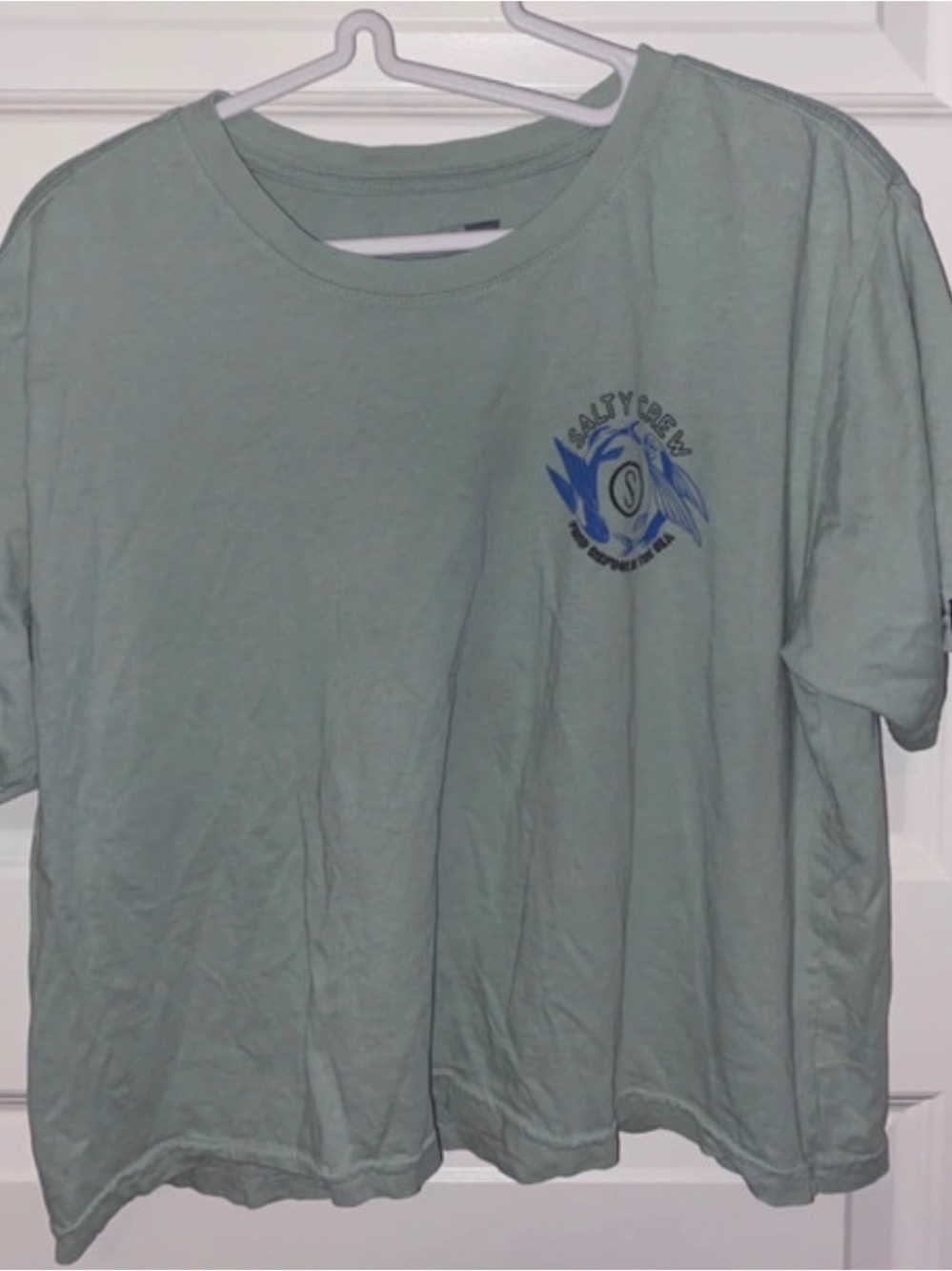 Salty Crew Womens  cropped Short Sleeve Tee in Sage Green